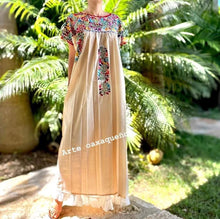 Load image into Gallery viewer, Handmade Embroidered Beige dress
